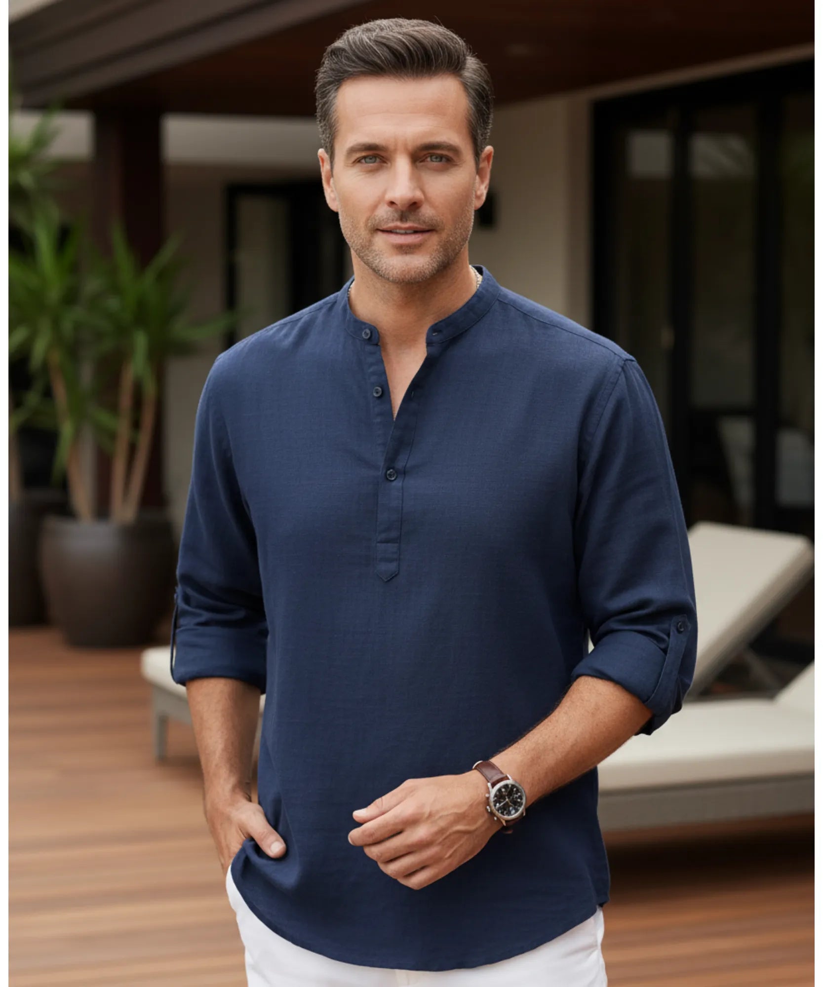 Comprar camisa masculina algodão linho respirável casual trabalho premium confortável barato promoção ZARA