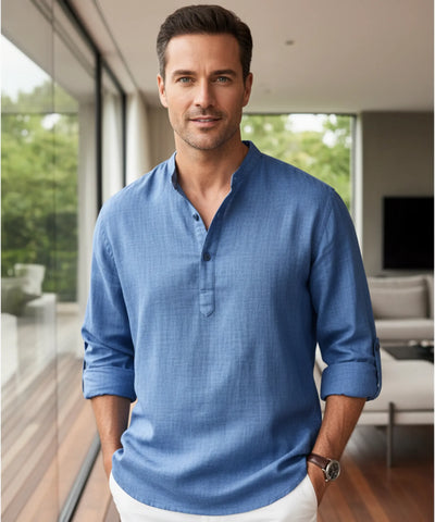 Comprar camisa masculina algodão linho respirável casual trabalho premium confortável barato promoção ZARA