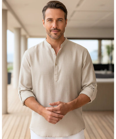 Comprar camisa masculina algodão linho respirável casual trabalho premium confortável barato promoção ZARA