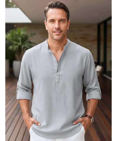 Comprar camisa masculina algodão linho respirável casual trabalho premium confortável barato promoção ZARA