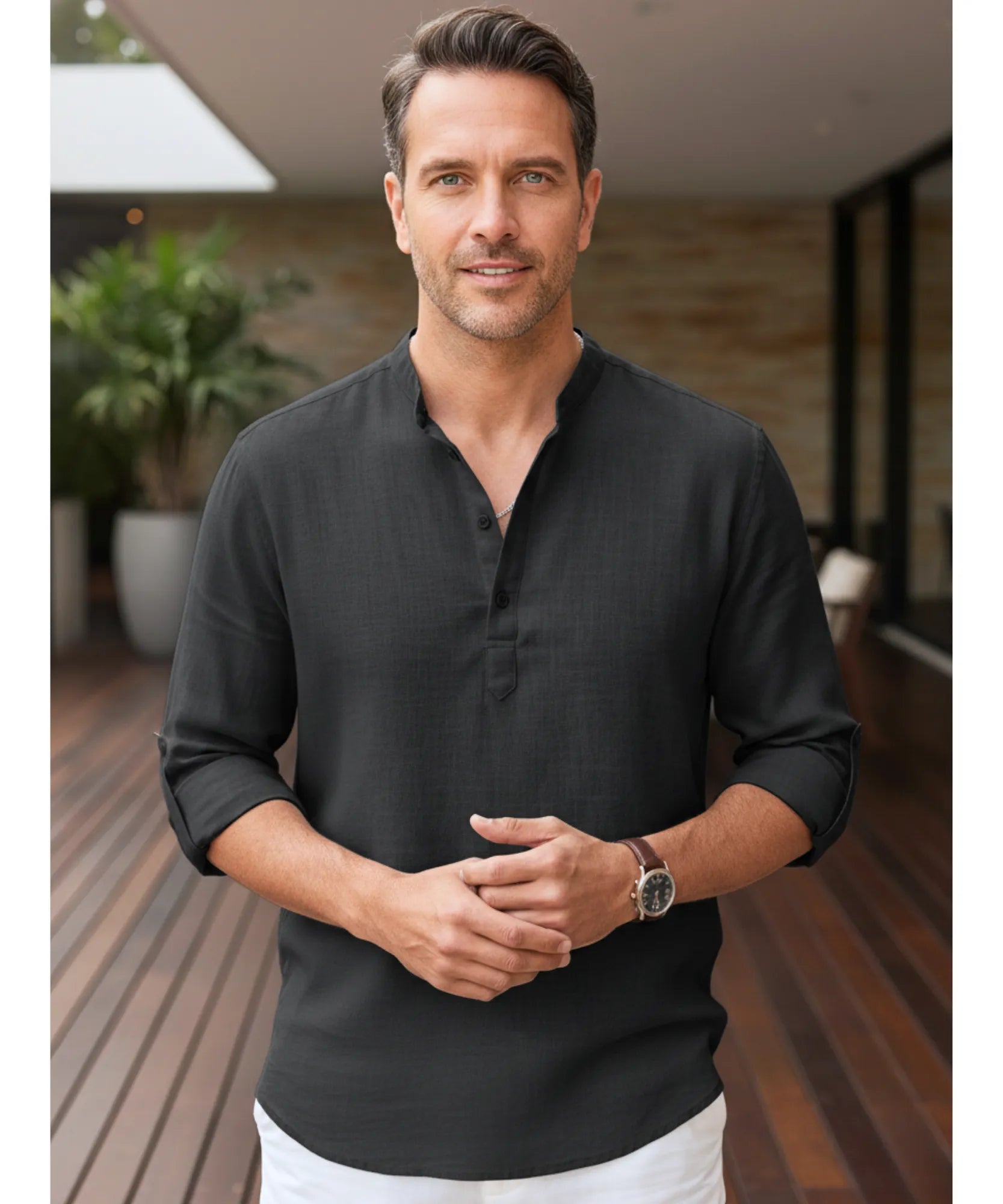 Comprar camisa masculina algodão linho respirável casual trabalho premium confortável barato promoção ZARA
