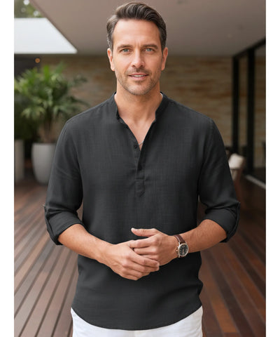 Comprar camisa masculina algodão linho respirável casual trabalho premium confortável barato promoção ZARA