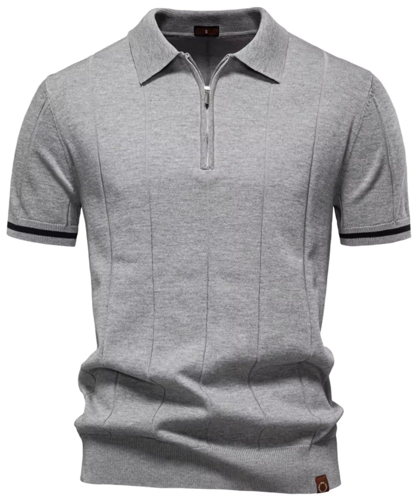Comprar camisa polo masculina tricot manga curta com zíper slim fit casual social em promoção frete grátis ZARA
