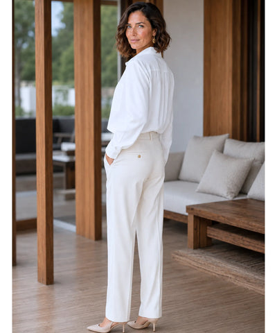 Camisa Social Feminina Manga Longa Viscose Elegante | Sofia