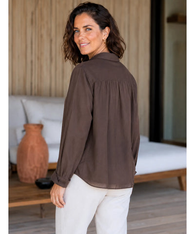 Camisa Social Feminina Manga Longa Viscose Elegante | Sofia