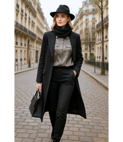 Camisa Social Feminina em Seda Elegante com Bolsos | Lanis