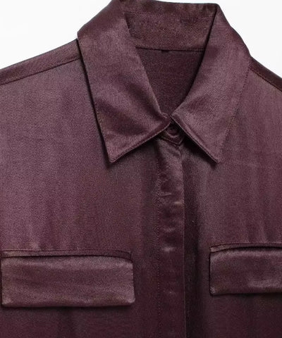 Comprar camisa social feminina em seda elegante para trabalho, reuniões ou eventos sofisticados com caimento impecável barato ANELLIMN