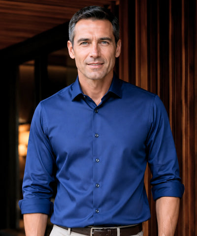Comprar camisa social masculina tecnologia antirrugas 3D slim fit respirável trabalho executivo premium barato ZARA