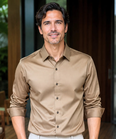 Comprar camisa social masculina tecnologia antirrugas 3D slim fit respirável trabalho executivo premium barato ZARA