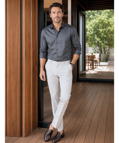 Comprar camisa social masculina tecnologia antirrugas 3D slim fit respirável trabalho executivo premium barato ZARA