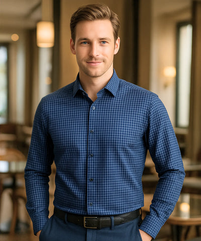 Comprar camisa social masculina xadrez algodão premium manga longa corte slim para trabalho e escritório em promoção ZARA
