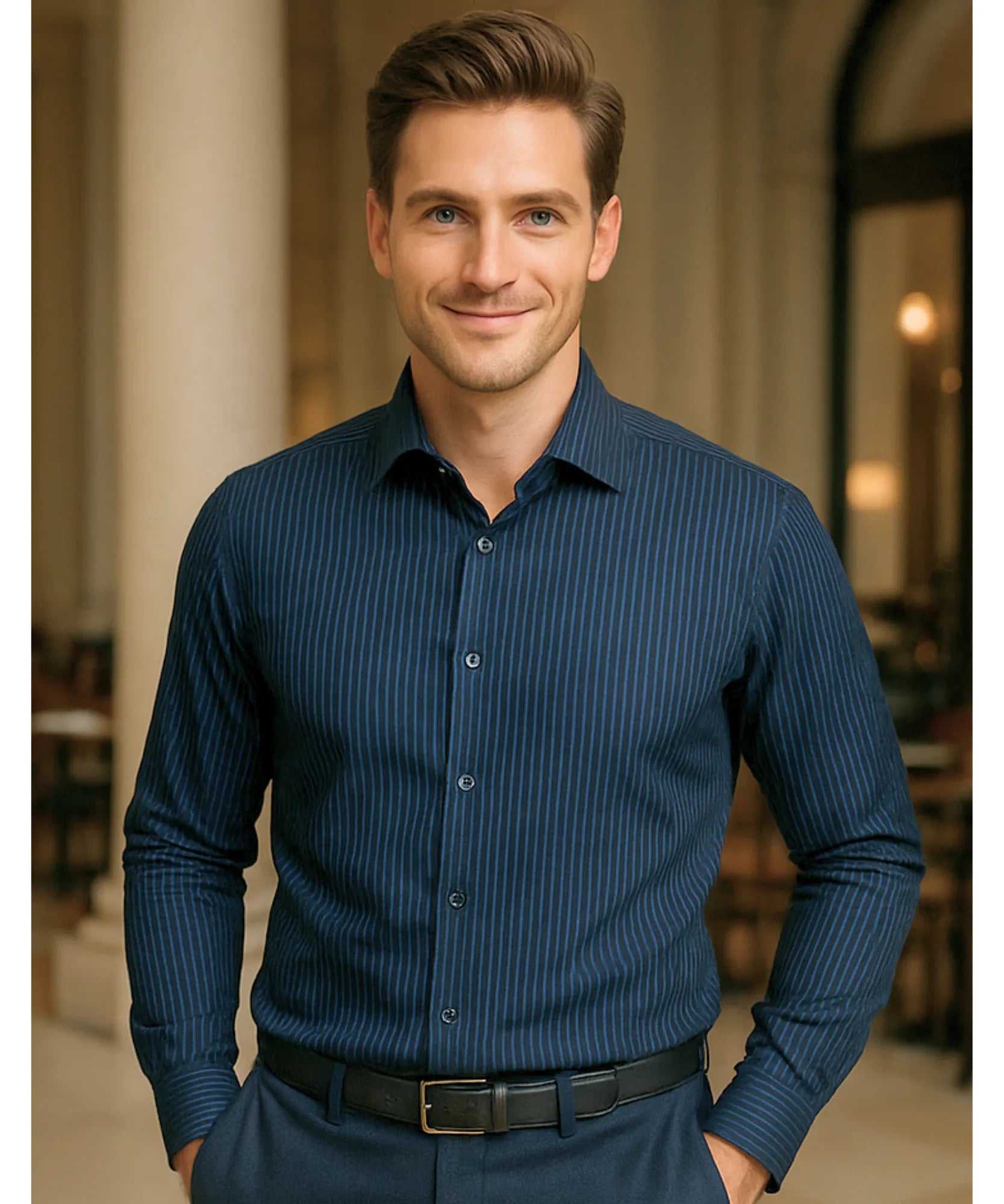 Comprar camisa social masculina xadrez algodão premium manga longa corte slim para trabalho e escritório em promoção ZARA
