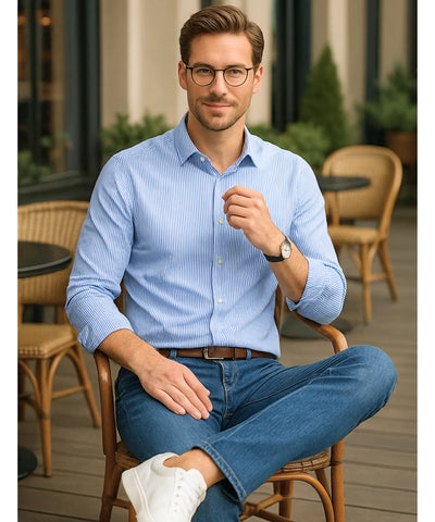 Camisa Social Masculina Xadrez Premium Algodão Slim | Ren