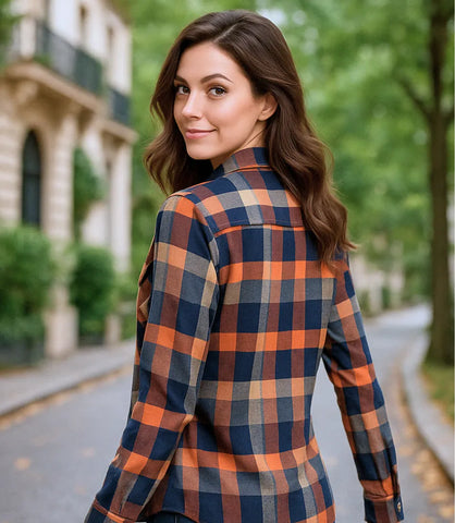 Camisa Xadrez Feminina Flanelada com Forro Térmico Peluciado | Luzato