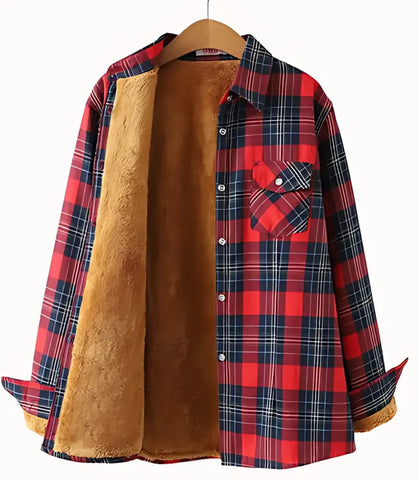 Camisa Xadrez Feminina Flanelada com Forro Térmico Peluciado | Luzato