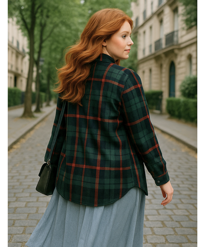 Camisa Xadrez Feminina Plus Size de Flanela Manga Longa | Cici
