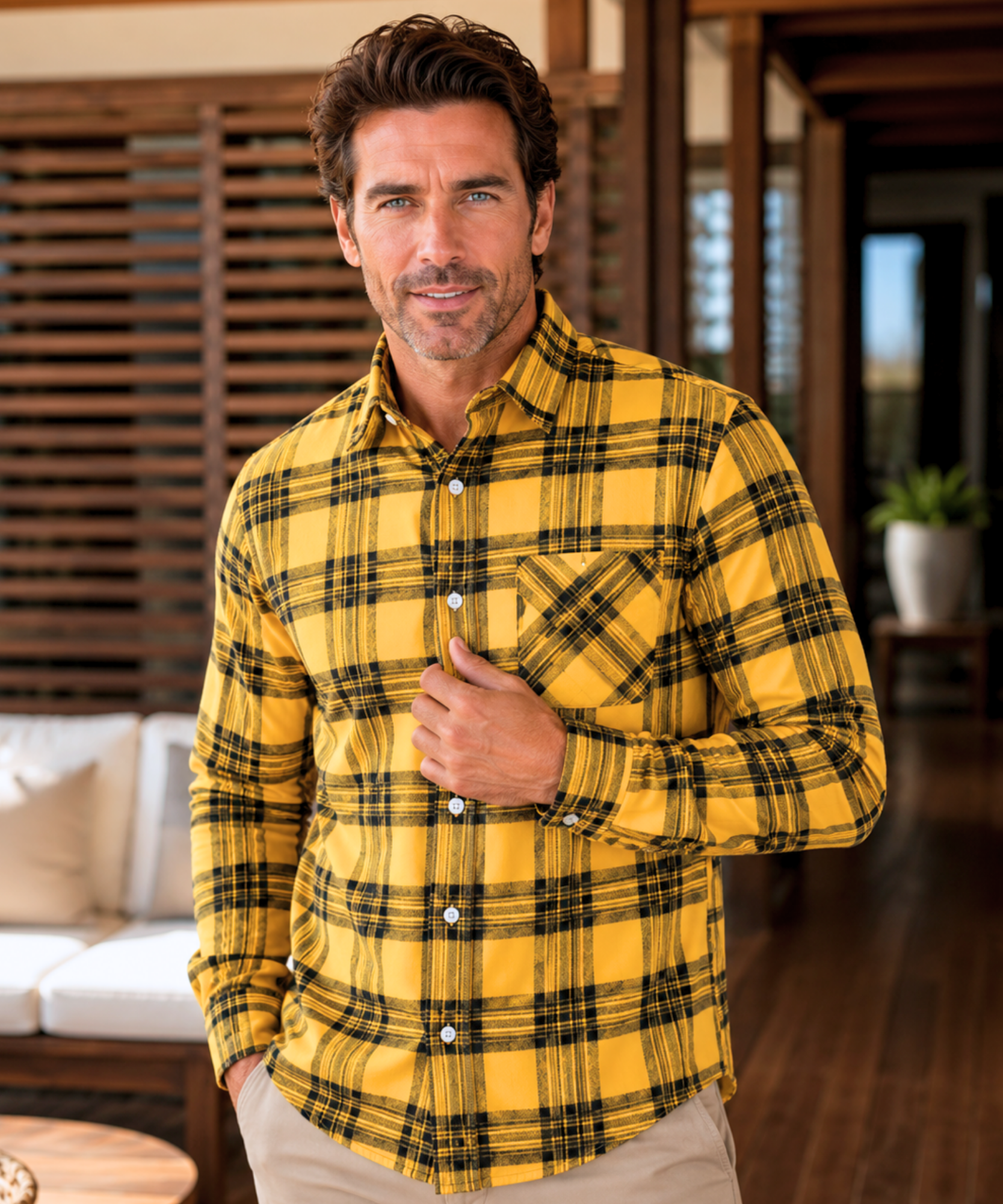 Comprar camisa xadrez masculina manga longa flanela premium conforto casual social estilo moderno barato promoção ZARA