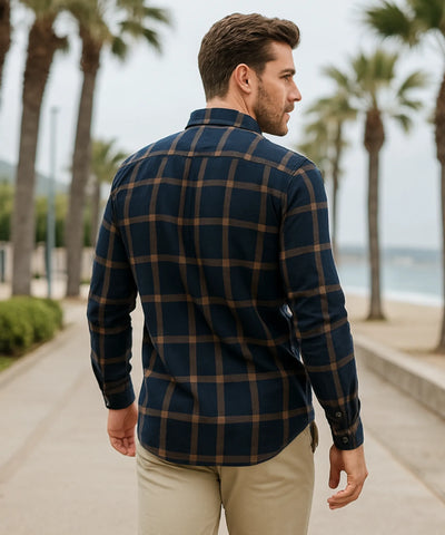 Camisa Xadrez Masculina Manga Longa Premium Confortável | Leon