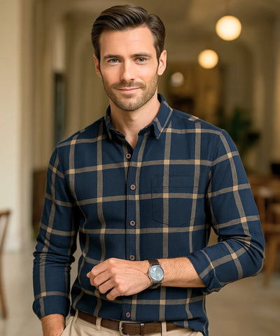 Camisa Xadrez Masculina Manga Longa Premium Confortável | Leon