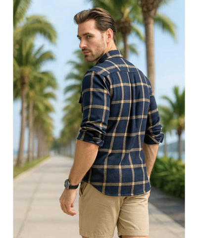 Camisa Xadrez Masculina Manga Longa Premium Confortável | Leon