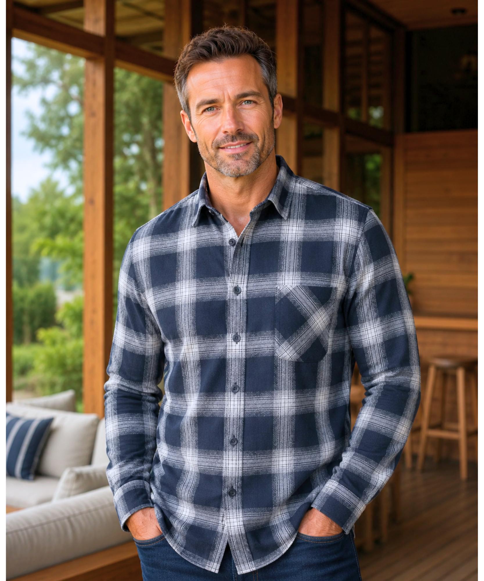 Comprar camisa xadrez masculina manga longa flanela premium conforto casual social estilo moderno barato promoção ZARA