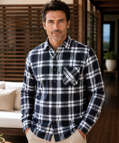 Comprar camisa xadrez masculina manga longa flanela premium conforto casual social estilo moderno barato promoção ZARA