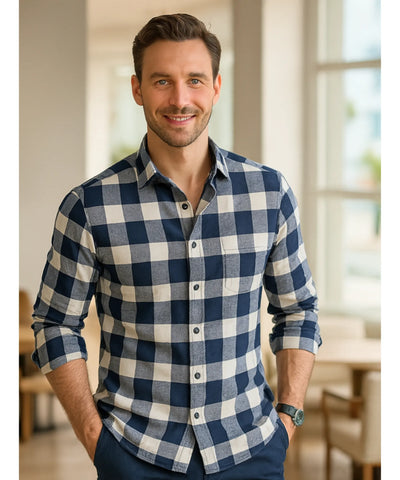 Camisa Xadrez Masculina Manga Longa Premium Confortável | Leon