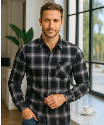 Camisa Xadrez Masculina Manga Longa Premium Confortável | Leon