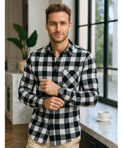 Camisa Xadrez Masculina Manga Longa Premium Confortável | Leon