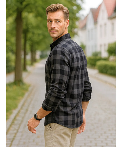 Camisa Xadrez Masculina Manga Longa Premium Confortável | Leon