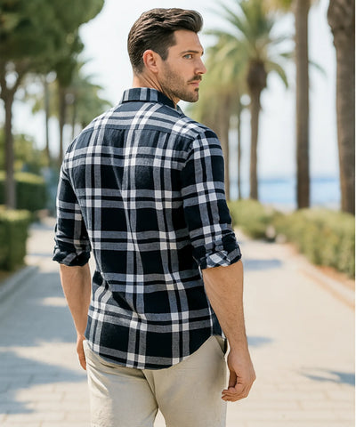 Camisa Xadrez Masculina Manga Longa Premium Confortável | Leon