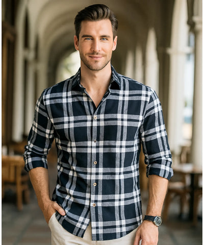 Comprar camisa xadrez masculina manga longa flanela premium conforto casual social estilo moderno barato promoção ZARA
