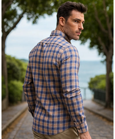 Camisa Xadrez Masculina Manga Longa Premium Confortável | Leon