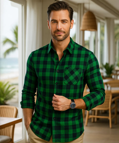 Camisa Xadrez Masculina Manga Longa Premium Confortável | Leon