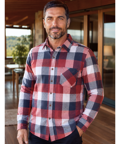 Comprar camisa xadrez masculina manga longa flanela premium conforto casual social estilo moderno barato promoção ZARA