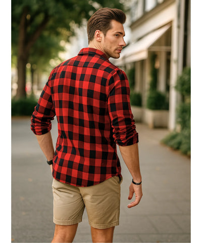 Comprar camisa xadrez masculina manga longa flanela premium conforto casual social estilo moderno barato promoção ZARA
