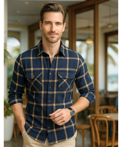 Camisa Xadrez Masculina Manga Longa Premium Confortável | Leon