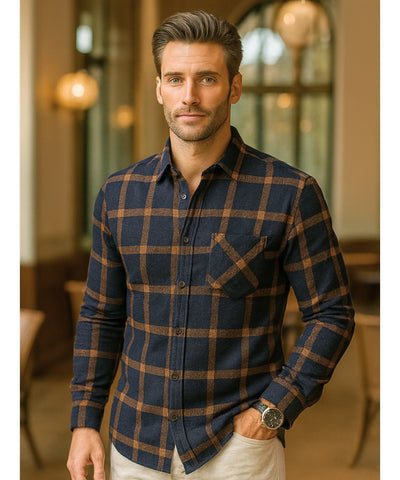 Camisa Xadrez Masculina Manga Longa Premium Confortável | Leon