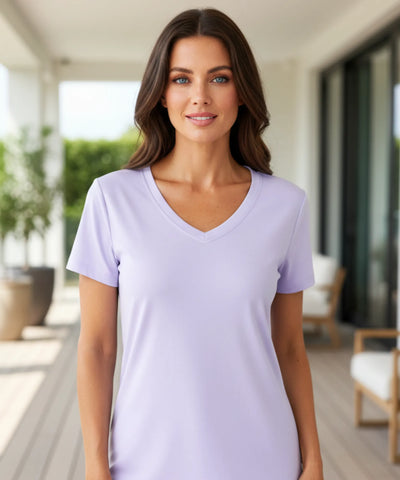 Camiseta Básica Feminina Gola V Modal Casual | Anika