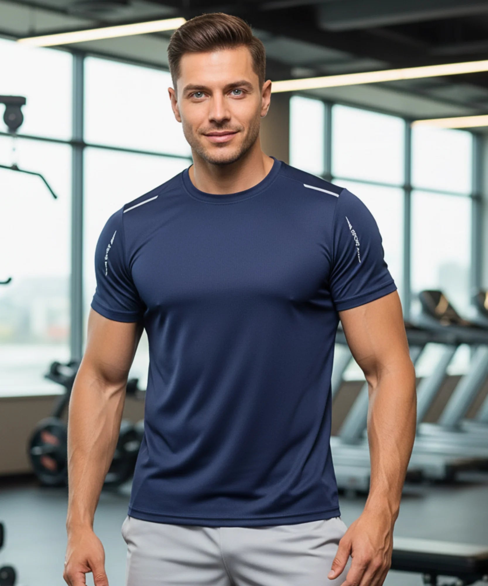 Comprar camiseta dry fit masculina respirável em poliamida com ventilação para academia treino e corrida em promoção
