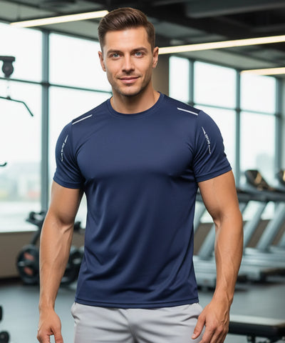 Comprar camiseta dry fit masculina respirável em poliamida com ventilação para academia treino e corrida em promoção

