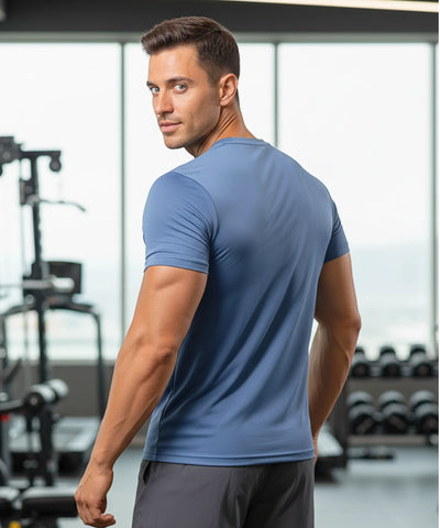 Comprar camiseta dry fit masculina respirável em poliamida com ventilação para academia treino e corrida em promoção
