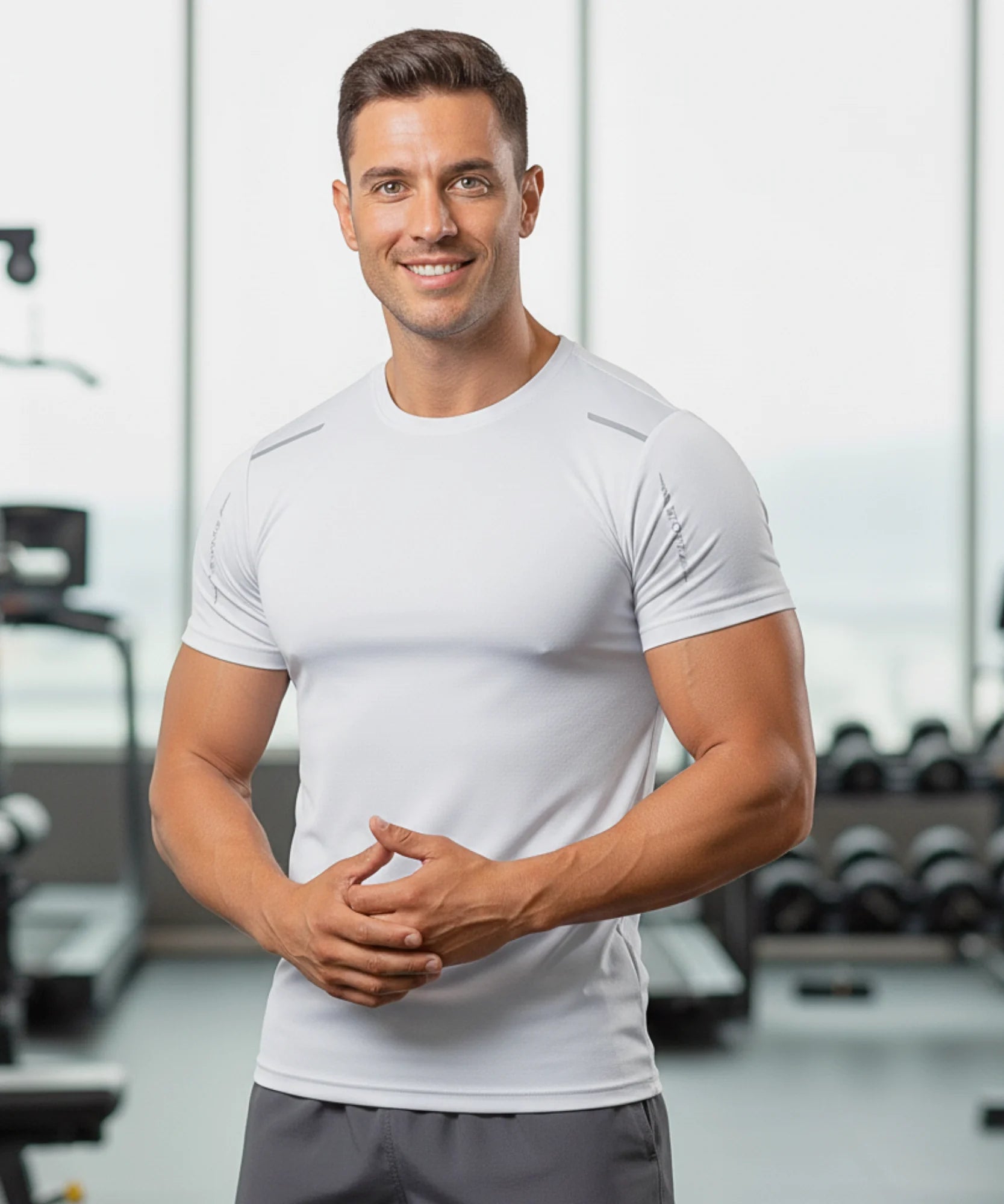 Comprar camiseta dry fit masculina respirável em poliamida com ventilação para academia treino e corrida em promoção
