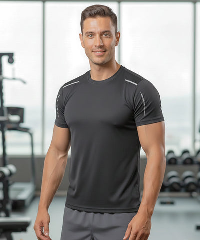 Comprar camiseta dry fit masculina respirável em poliamida com ventilação para academia treino e corrida em promoção
