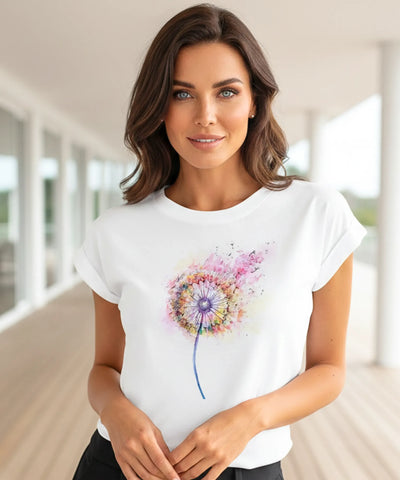 Camiseta Feminina Branca Básica Estampada Algodão Casual | Lavis