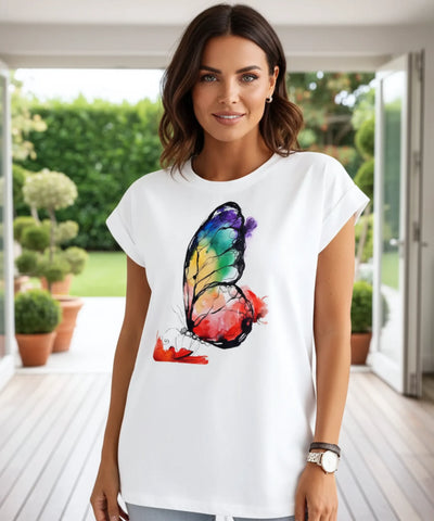 Camiseta Feminina Branca Básica Estampada Algodão Casual | Lavis