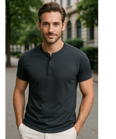 Comprar camiseta masculina cnza botões algodão premium confortável casual moderna em promoção ZARA
