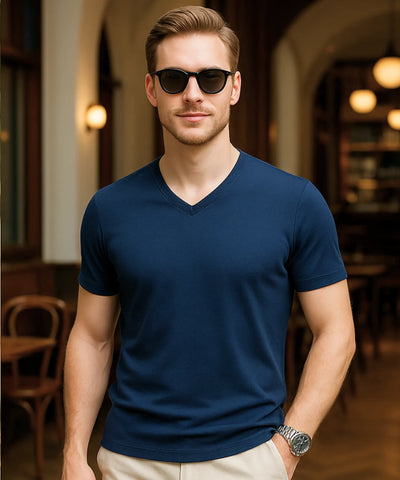 Camiseta Masculina Gola V Confortável Premium Respirável | Lê