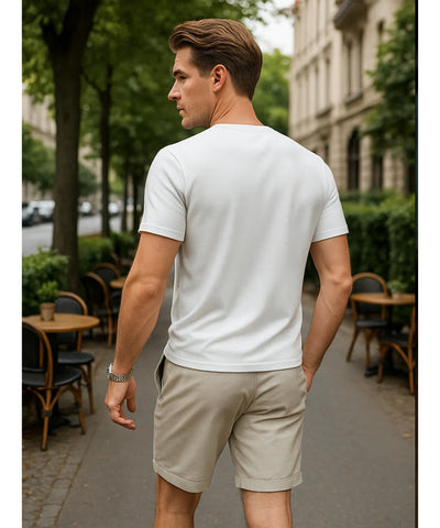Camiseta Masculina Gola V Confortável Premium Respirável | Lê