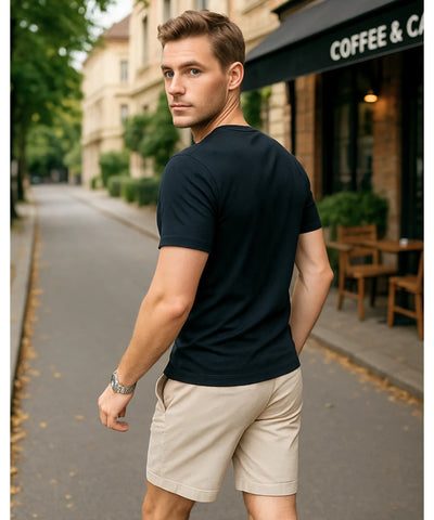 Camiseta Masculina Gola V Confortável Premium Respirável | Lê